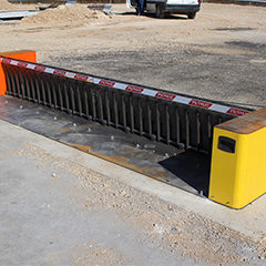 image of the road blocker surface 500 positioned and ready for crash test
