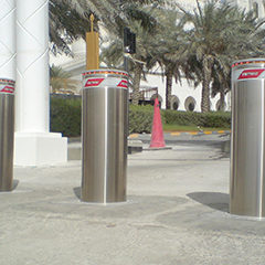image of removable bollard installed in a sensitive area to protect against possible attacks