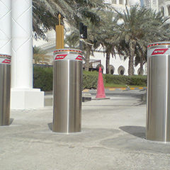 automatic bollards with brushless positioned in a mosque as protection against possibile attacks