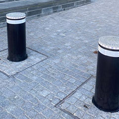 fixed high security bollards installed in a restricted traffic area