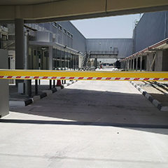 barrier installed in an airport to make the area safer from unauthorized intrusion