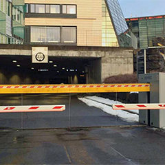 barrier installed in an underground car park to prevent the intrusion of unauthorized vehicles